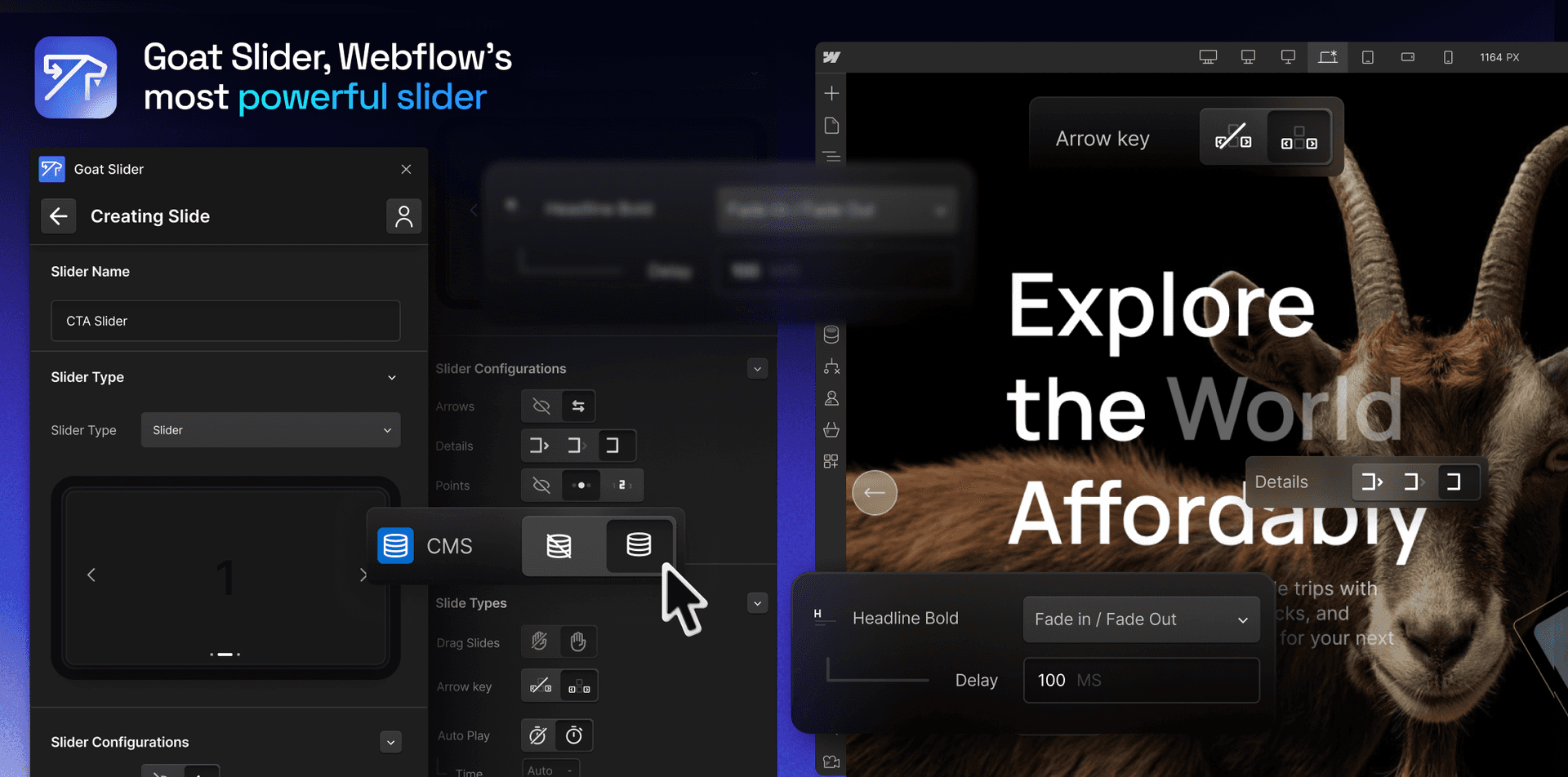 The Best Slider in Webflow - Goat Slider